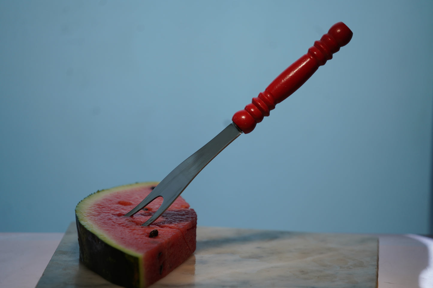 Meat fork with red handle